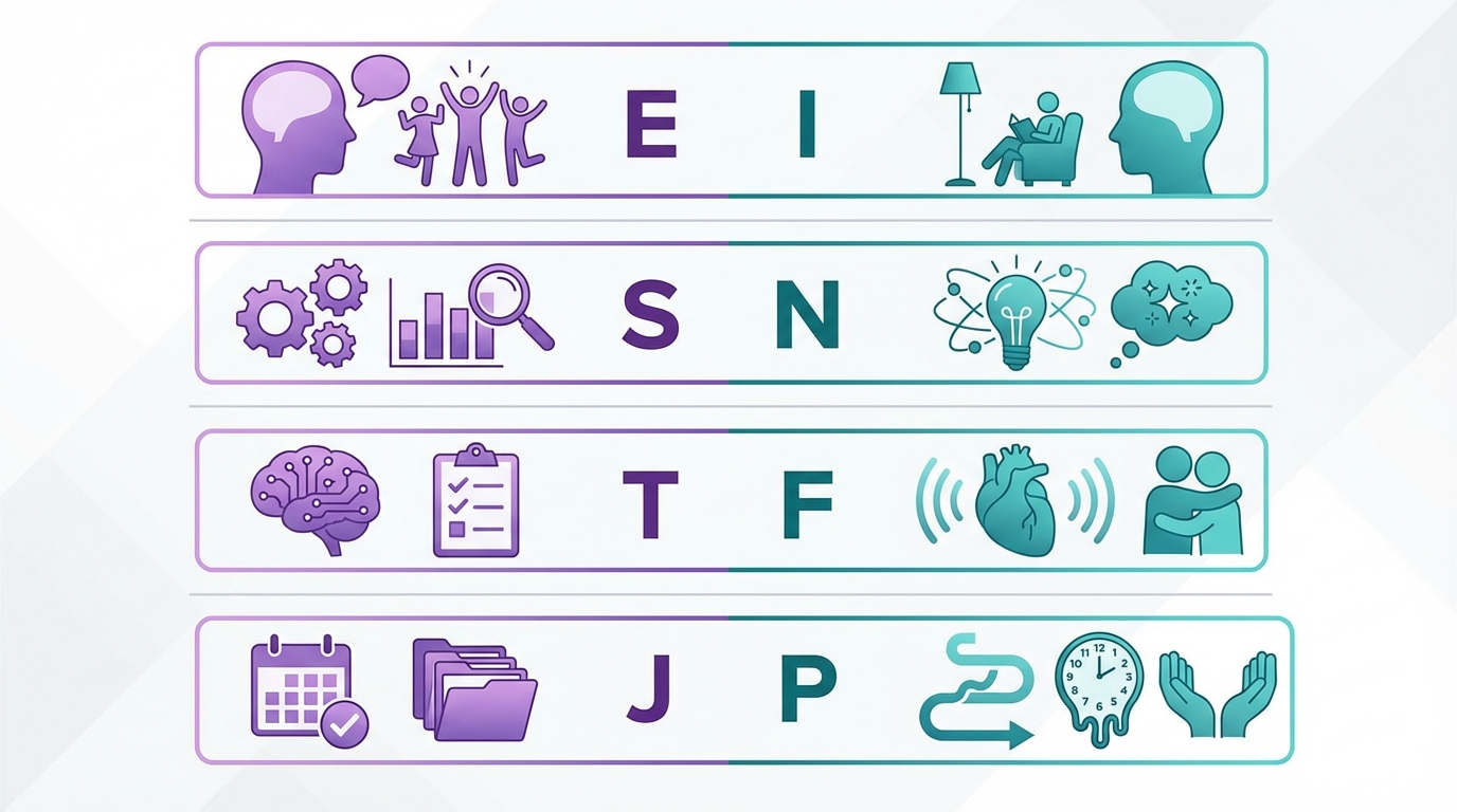 MBTI Four Dimensions Infographic